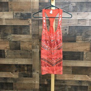 Orange tank top with sparkles